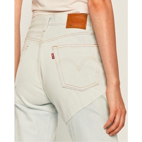 Levi's 501 Original Piece Denim Cropped Jeans Light Wash W27 L26 - Picture 5 of 11